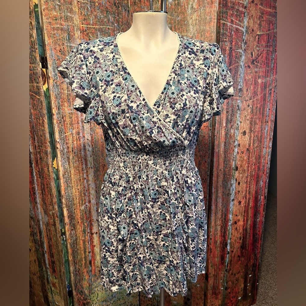 💚 3/$15 Floral Blue Dress C